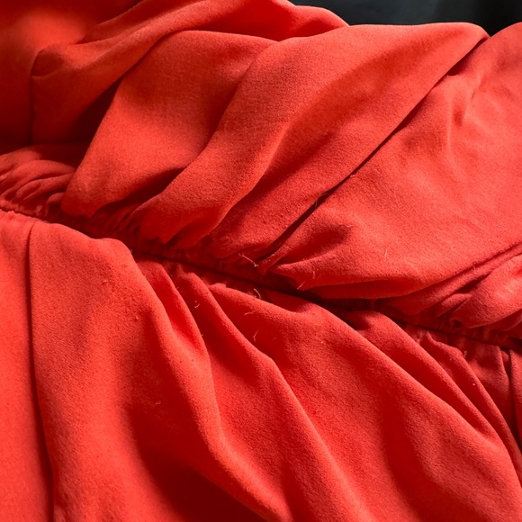 Escada Wedding Guest Dress 100% Silk Cocktail Formal Strapless Orange Size 40 - Picture 13 of 13